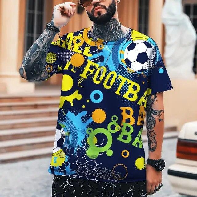 Letní pánské tričko Fotbalové mistrovství světa Cool 3D potisk Tričko s kulatým výstřihem Vysoce kvalitní S-6XL