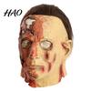 Realistic Zombie Cosplay Mask Horror Character Mask, Scary Halloween Latex Full Head with Battle Damaged Miles Wig, Costume for Masquerade Party Props