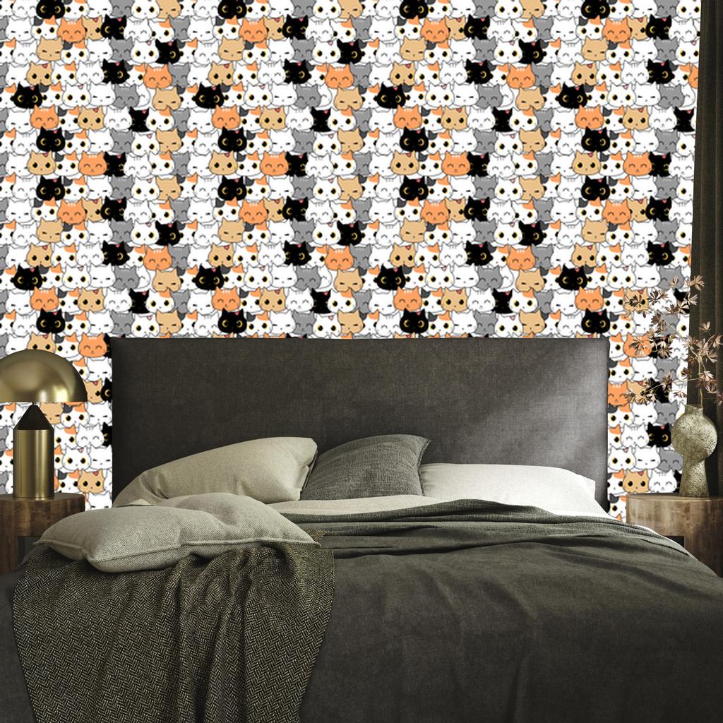Cats Wallpaper Light Gray and White for Living Room and Bedroom 50x1000