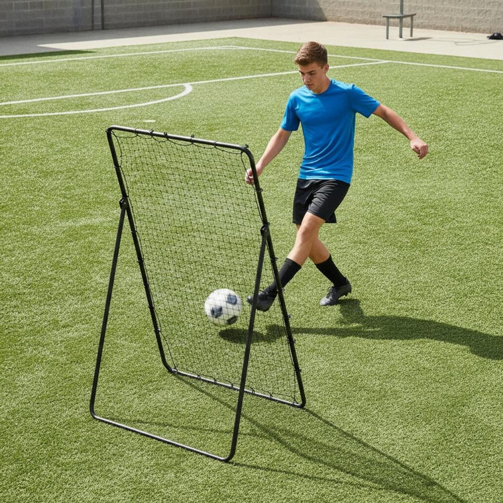 Football Net Adjustable Soccer Rebounder Solo for Backyard, Coaches