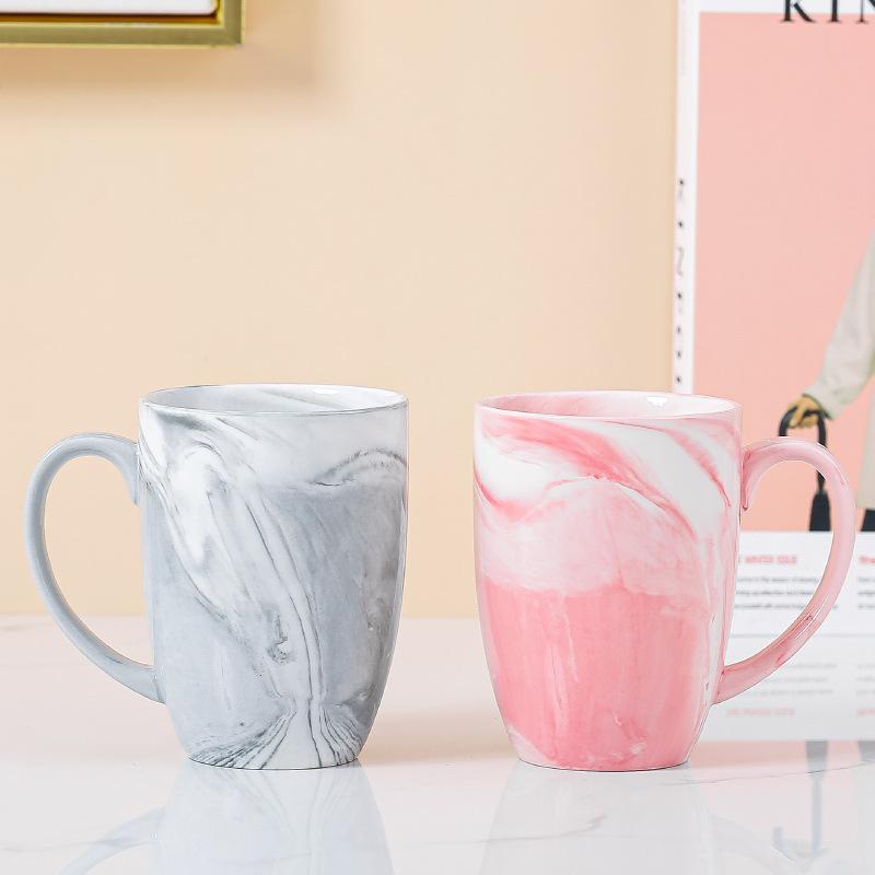 Nordic Creative Marble Mug Ceramic Cup Word Couple Water Cup