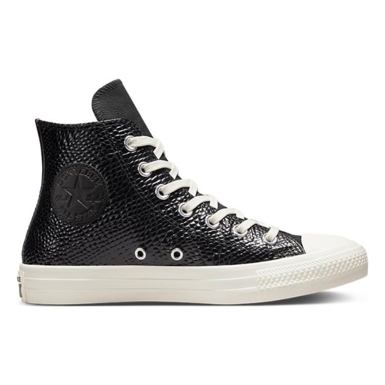 Converse Chuck Taylor All Star Kožené Pohodlné Prodyšné Protiskluzové Odolné Vysoké Skate Boty Dámské Tenisky Černé A04264C