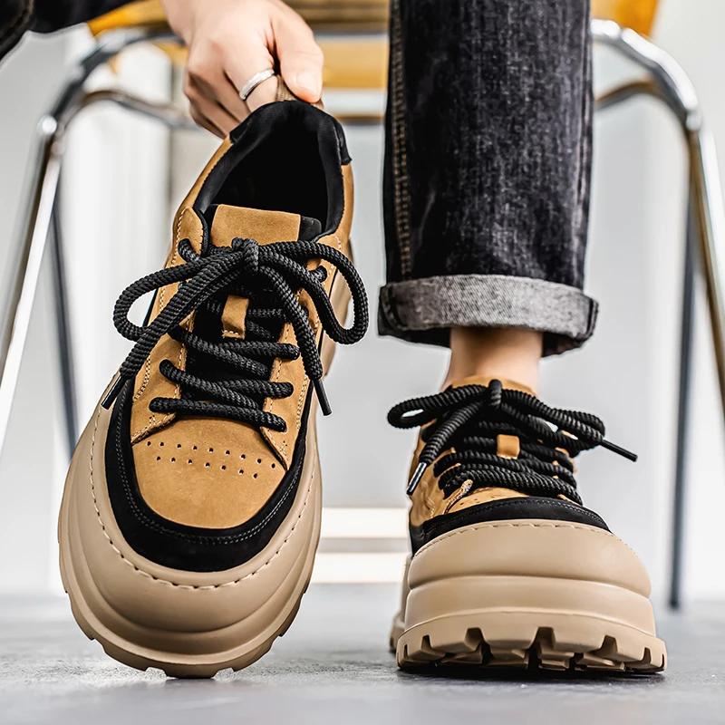 Loafers Casual Sneaker Thick Bottom Men's Sneakers Fashion Sports and Leisure Wear-resistant Shoes for Men Soft and Comfortable