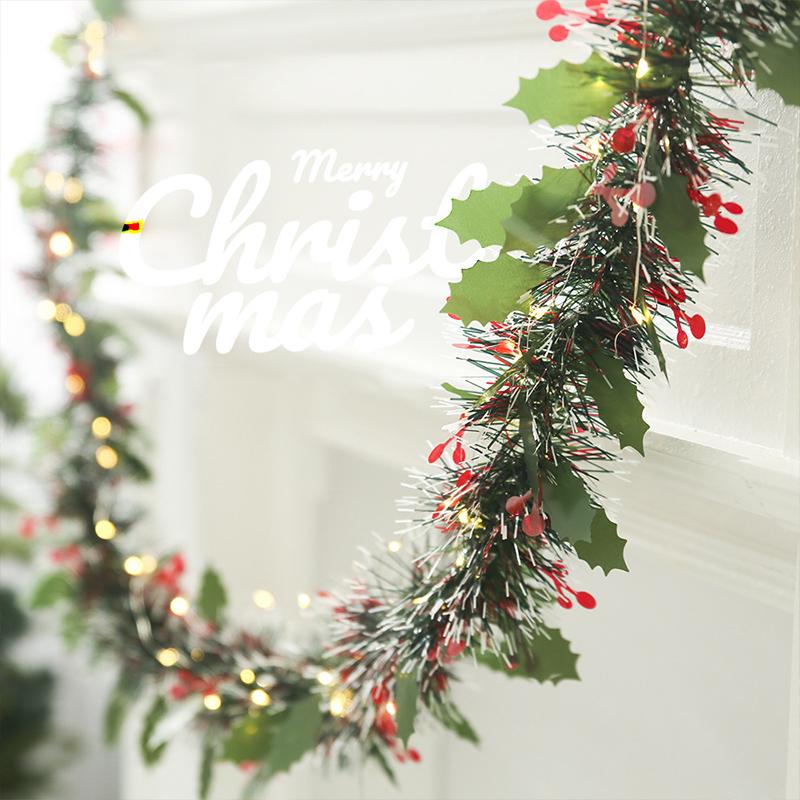 

1PC Eco-Friendly Xmas Floral Garland for Indoor/Outdoor High-Quality Felt New Year Party Decorative Hanging Strips Durable
