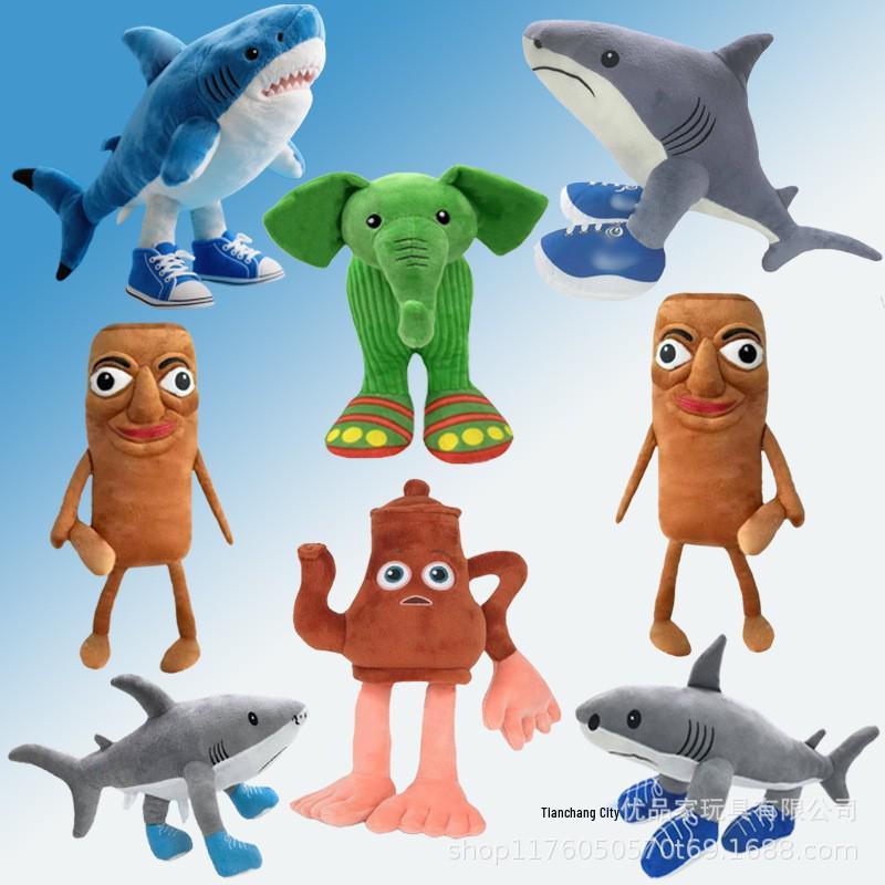 Cross-Border Shan Hai Jing Wooden Stick Shark Plush Toy