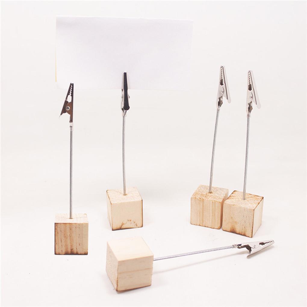New Portable 10/20PCS/Set Wooden Place Card Holder Clips Wedding Place Card Holder Table Photo Memo Number Name Clips Base