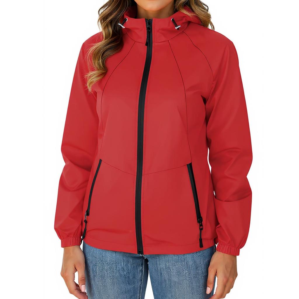 Jacket Women Waterproof Windbreaker Lightweight Rain Jackets With Pockets Packable Raincoats For Women With Hood