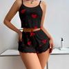 European & American Style Heart-Print Camisole Shorts Pajama Set