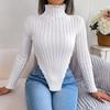Sexy Women Asymmetrical Knit Sweater Long Sleeve Half High Collar Undercoat Autumn Winter
