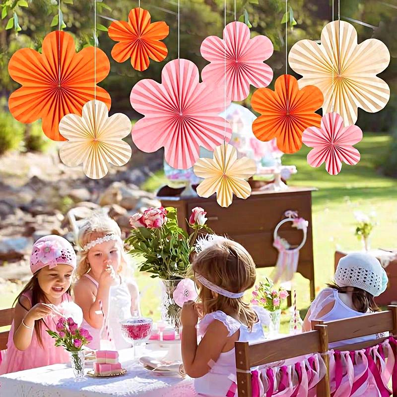 9 stk Hengende Papirvifter Tapet Bryllupsblomsterveggdekorasjon Fest Flere Alternativer Tilgjengelig