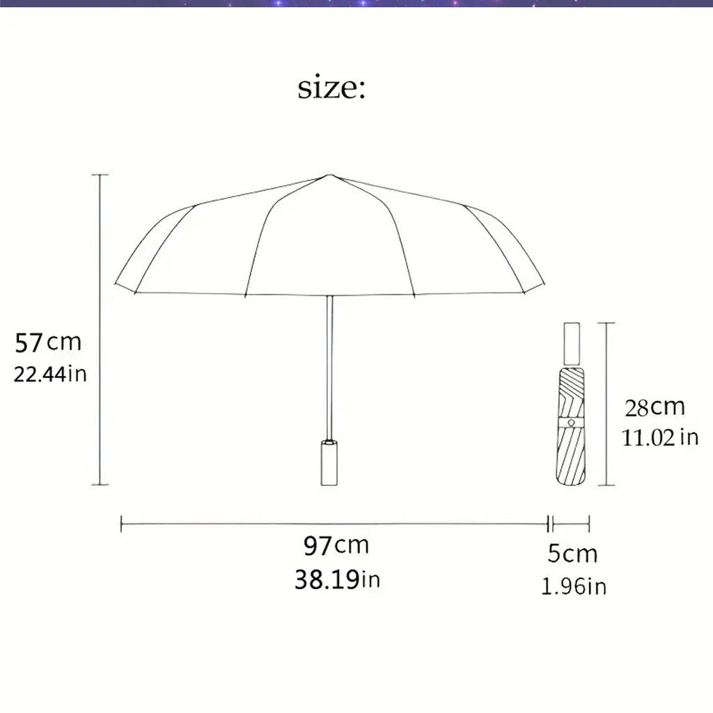 1pc Kpop Automatic Umbrella Compact Durable 8 Rib Design Compact Design All Season Travel Fashion Lovers Perfect Gift Valentine's Wedding Birthday