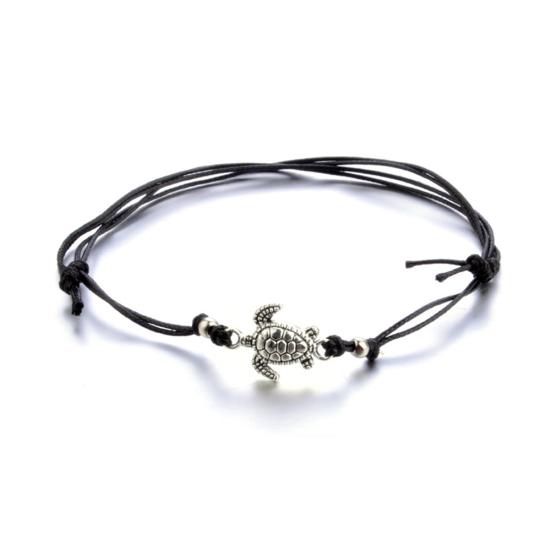 3Pcs Bohemia Women Weaved Rope Sea Turtle Stone Anklet Bracelet Foot Jewelry