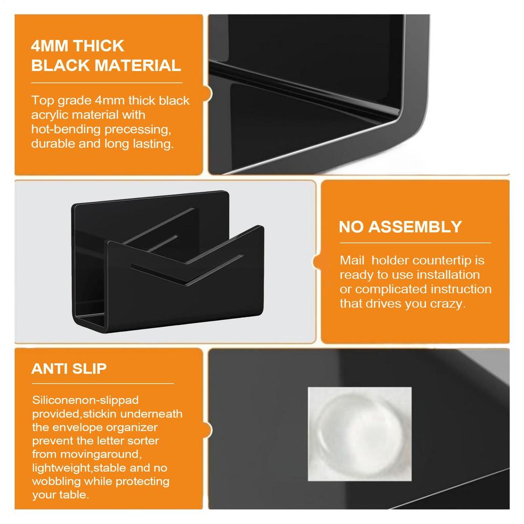 Desktop Letter Holder Acrylic Desk Letter Paper Storage Holder MultifunctionalFile Storage Rack Documents Organization For