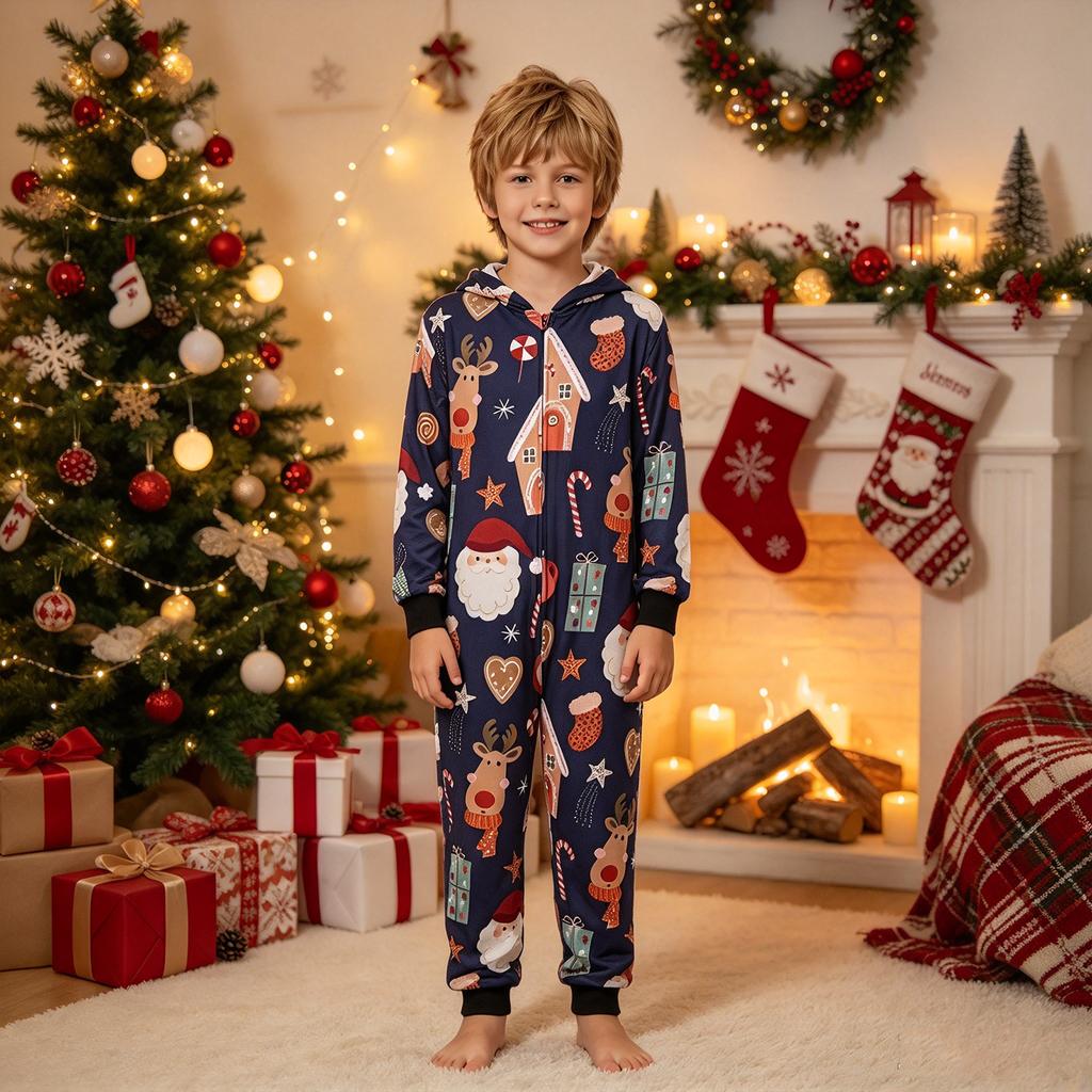 Christmas Family Matching Pajamas Parent-Child Long Sleeve Sleepwear for Mother and Child