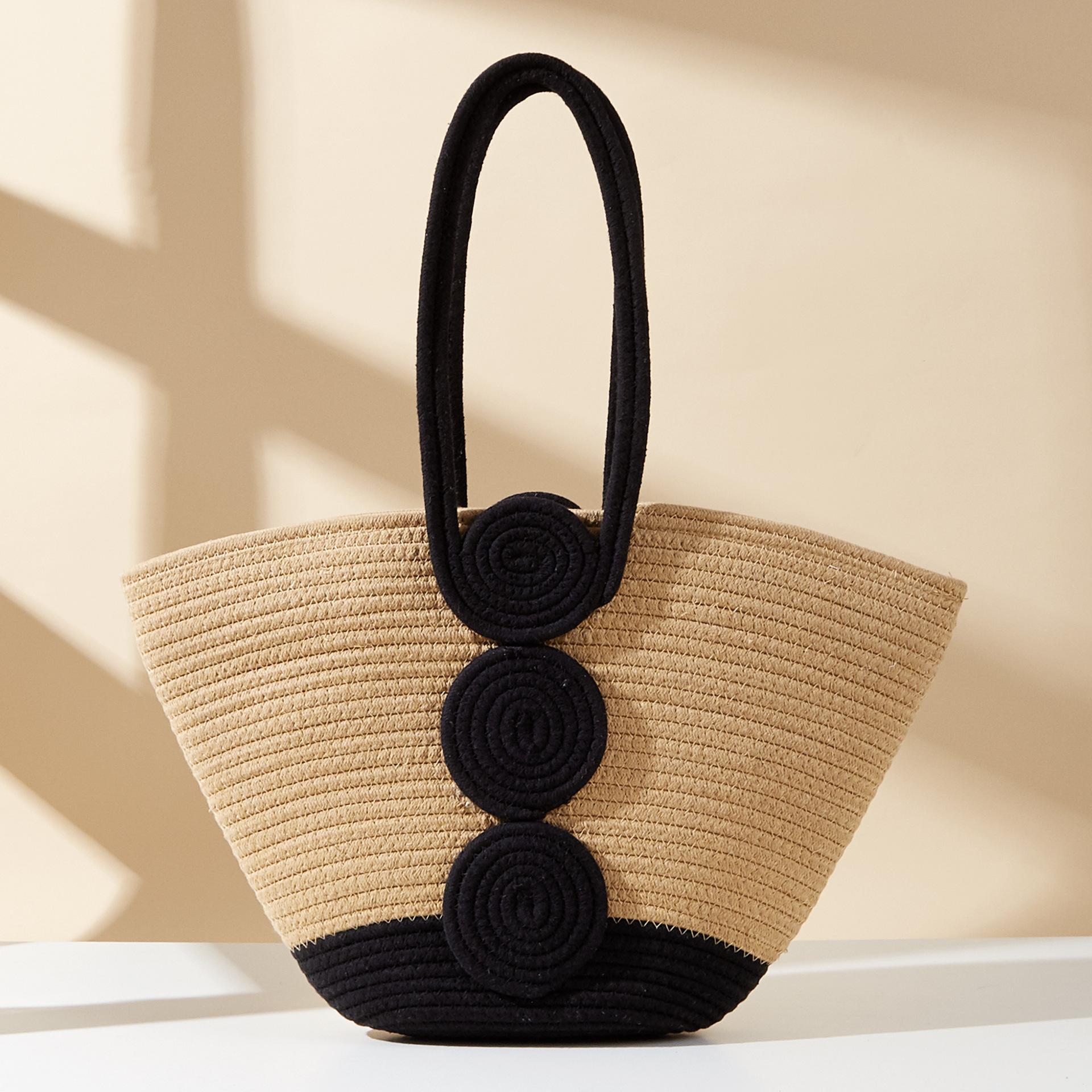 Straw Woven Bag Fashion Shoulder Bag Handmade Straw Shoulder Purse Large Capacity Woven Sling Bag Vacation Bag хаки