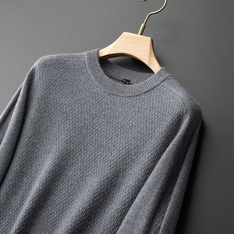 Dibinze Men's Plus Size Round Neck Cashmere Blend Sweater