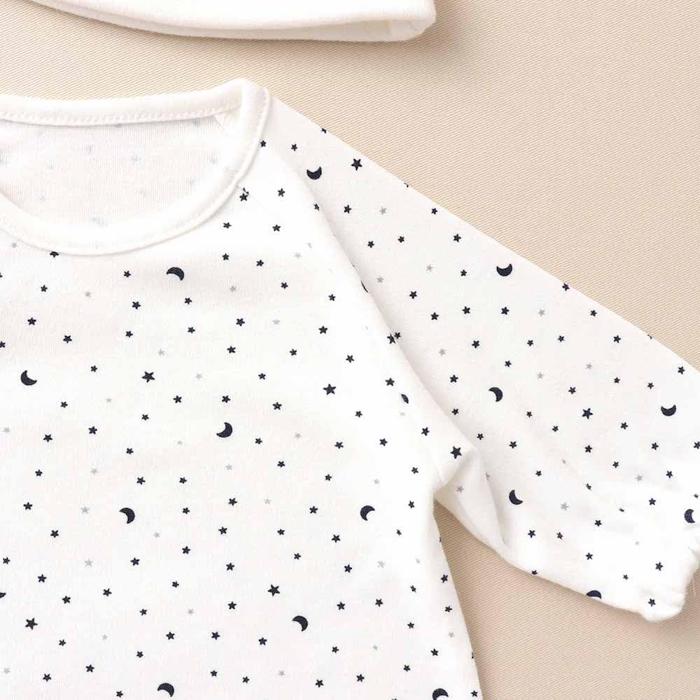 de Low birth weight baby smooth star pattern all snap Newborn baby baby clothes twins NICU cotton all seasons cute star [Cream Coco] two-way [crotch