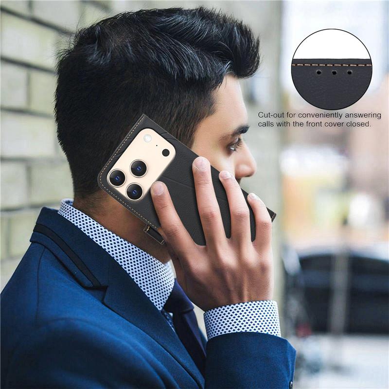 RFID-Blockierende Brieftasche Flip Case Für iPhone 17 Air 16E 16 15 14 Plus 13 Pro Max Coque Handyhülle Lederhüllen Schutz Taschen Funda