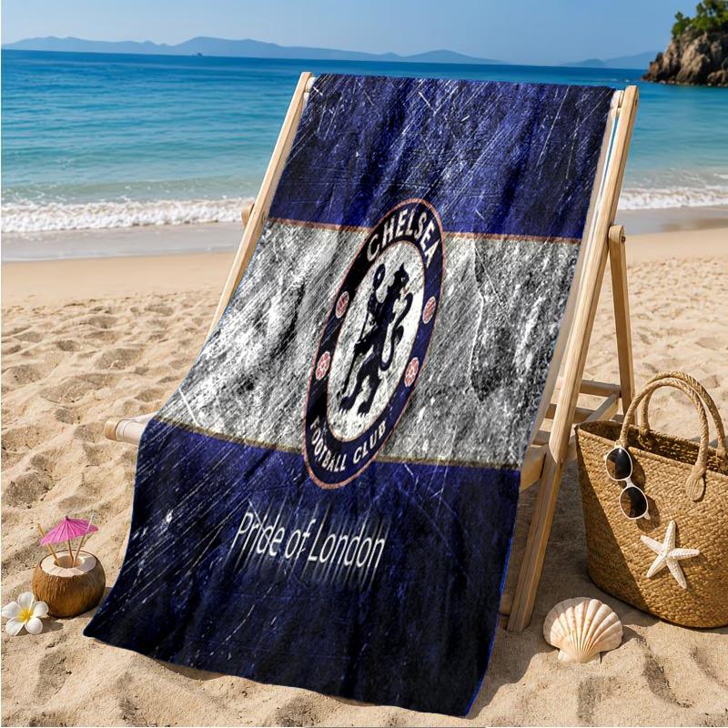 Chelsea Football Club Crest Beach Towel Microfiber Beach Towel, Lightweight and Quick-Dry, for Summer Travel, Swimming Pool Fan Birthday Gift