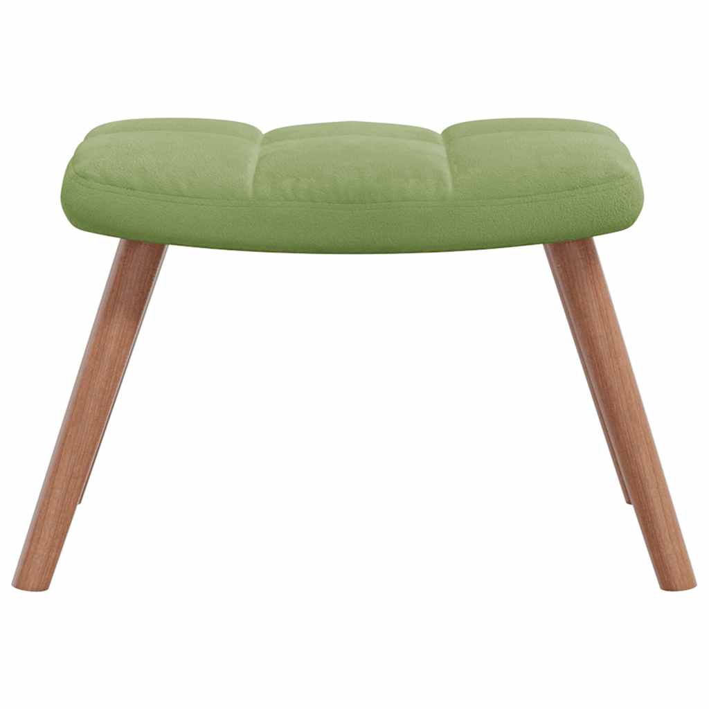 Vidaxl Fotel Z Podnóżkiem, Jasnozielony, Obity Aksamitem