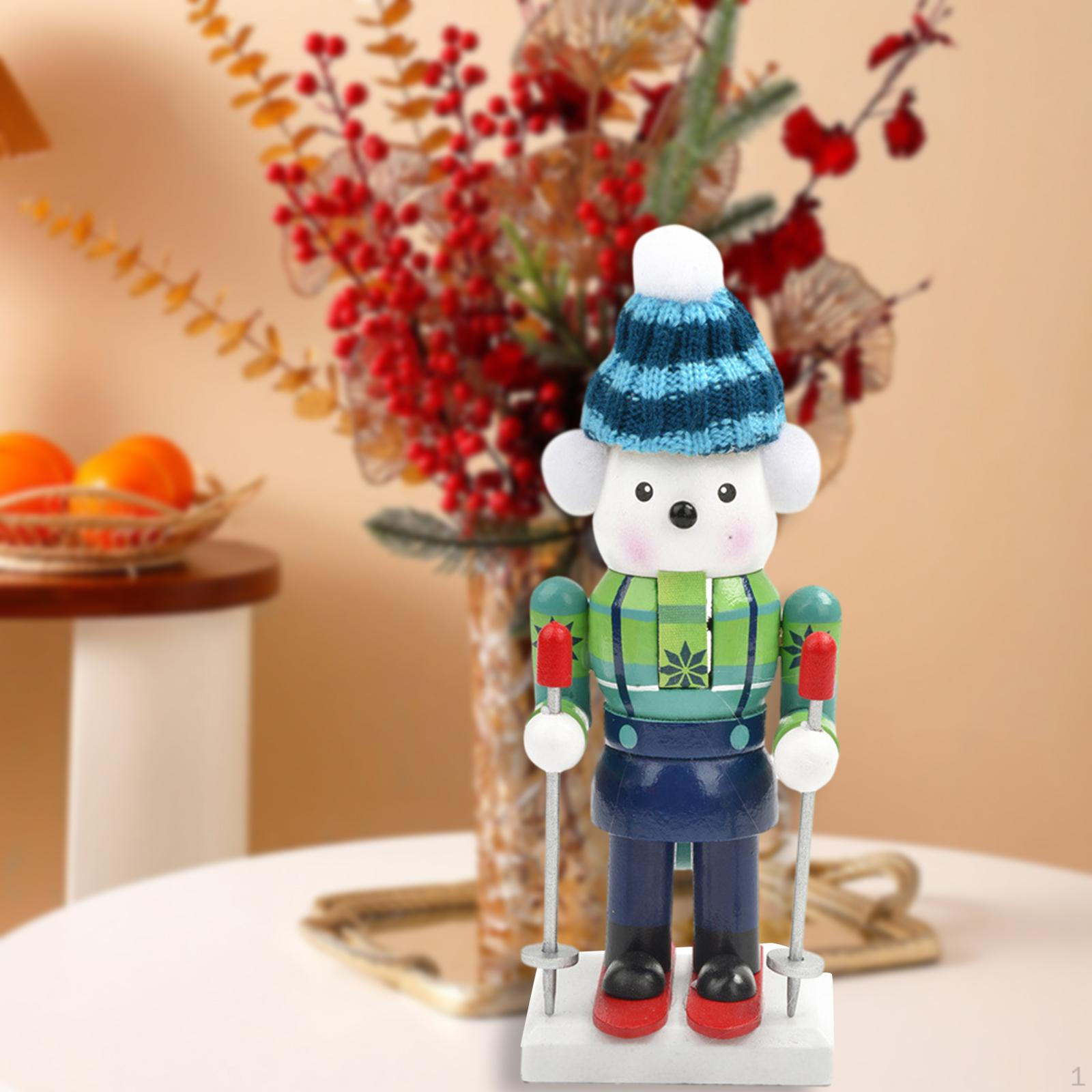 

Деревянная фигурка Щелкунчика ручной работы - очаровательный праздничный декор и подарок Bear