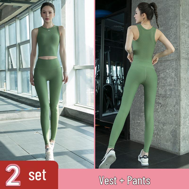 2026 Women's Yoga Set: New Style Sleeveless Running Fitness One-Piece with Chest Pads - Autumn Sports Vest