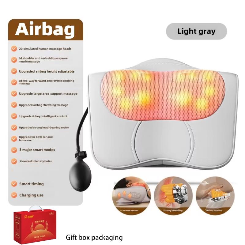 Neck Massage Pillow Electric Cervical Massager Waist Back Shoulder Shiatsu Kneaded Multifunctional Hot Compress Relaxation Gift