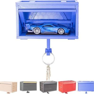 Portallaves de Garaje de Coche con Puerta que se Abre, Llavero de Metal con Puerta Móvil, Regalo Creativo con Temática de Coche para Amantes de los Coches