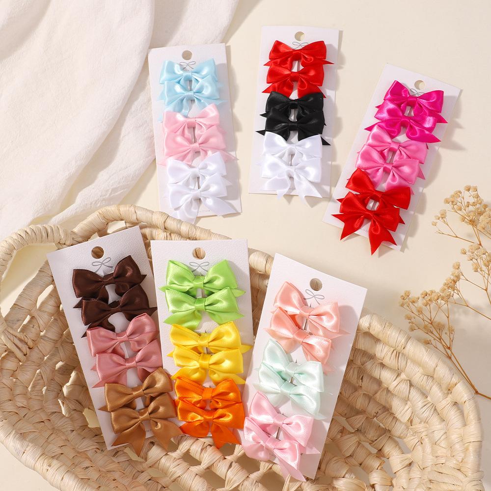 30Pcs Mini Children Bow Hair Clip Baby Hair Clip Solid Color Edge Clip Sweet and Lovely Bow Hair Clip Headwear