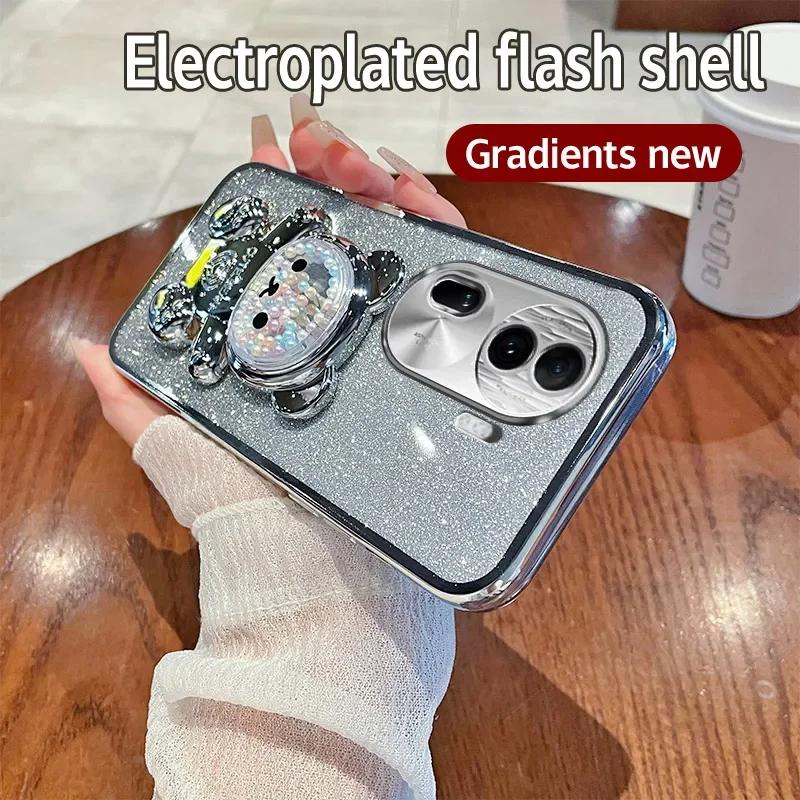 Candy Bear Stand Soft Phone Case For Honor 400 200 Lite 90 400 Smart 100 80 70 50 30 20 Pro 5G X7D X9D V30 V40 5G Silicone Cover