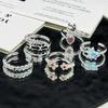 Personalized and Creative Frog Starfish Flower Fashion Ring Female Niche Decoration Words Light Luxury European and American Style Sweet and