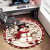 Cute Christmas Day Gift Bell Santa Claus Snowman Christmas Tree round rug Home Soft Decorative Anti slip Chair Mat Carpet Outdoor Floor Mat Carpet 109