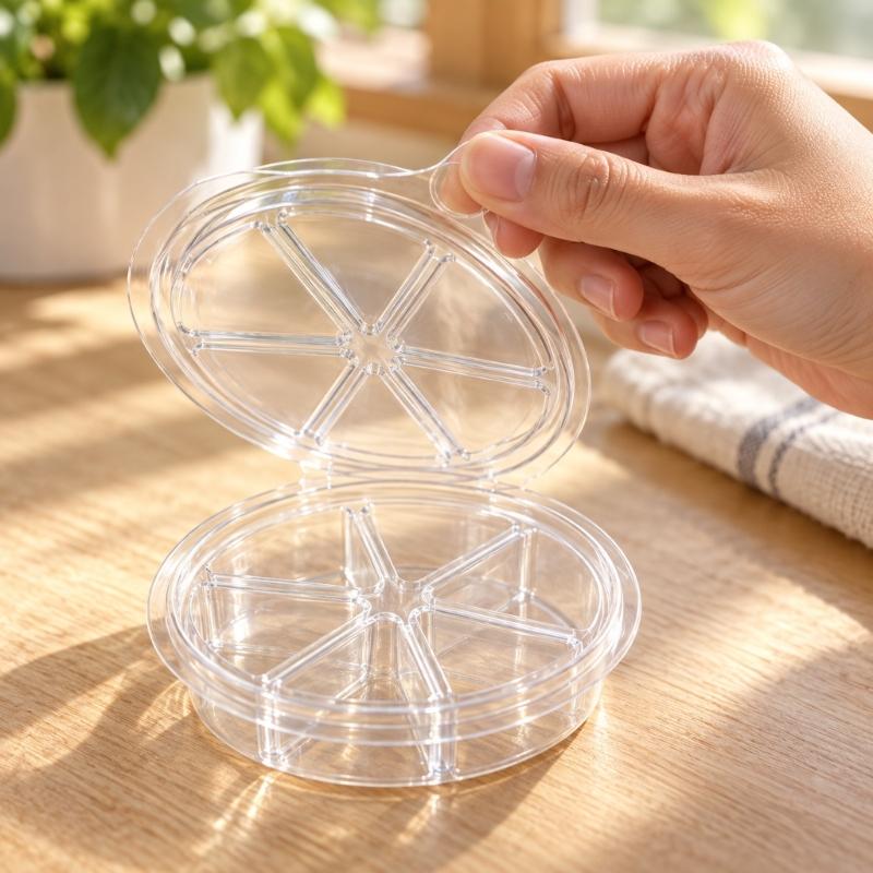 Round Candle Melt Trays Wax Melt Clamshell, Clear PET Plastic Package of 50 Forms with a Built-In 6-Cavity Format for Shaping Individual Candle Melts