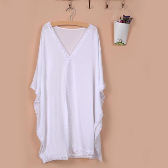 Cover Up V-hals Ademend Polyester Sexy Dames Strand Cover-up om te zwemmen