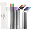 20 Pack Reble Stainless Steel Metal Straws,10.5" & 8.5" Reble Drinking Straws with 20 Silicone Tips 5 Straw Brushes 1 Travel Case,Eco Friendly Extra