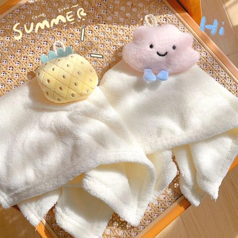 Adorable Hand Towels Cartoon Cloud Shaped Coral FleeceWashcloths Thick Ideal For Southeast Asian Toilets Bathrooms Kitchens Perfect Home Decoration