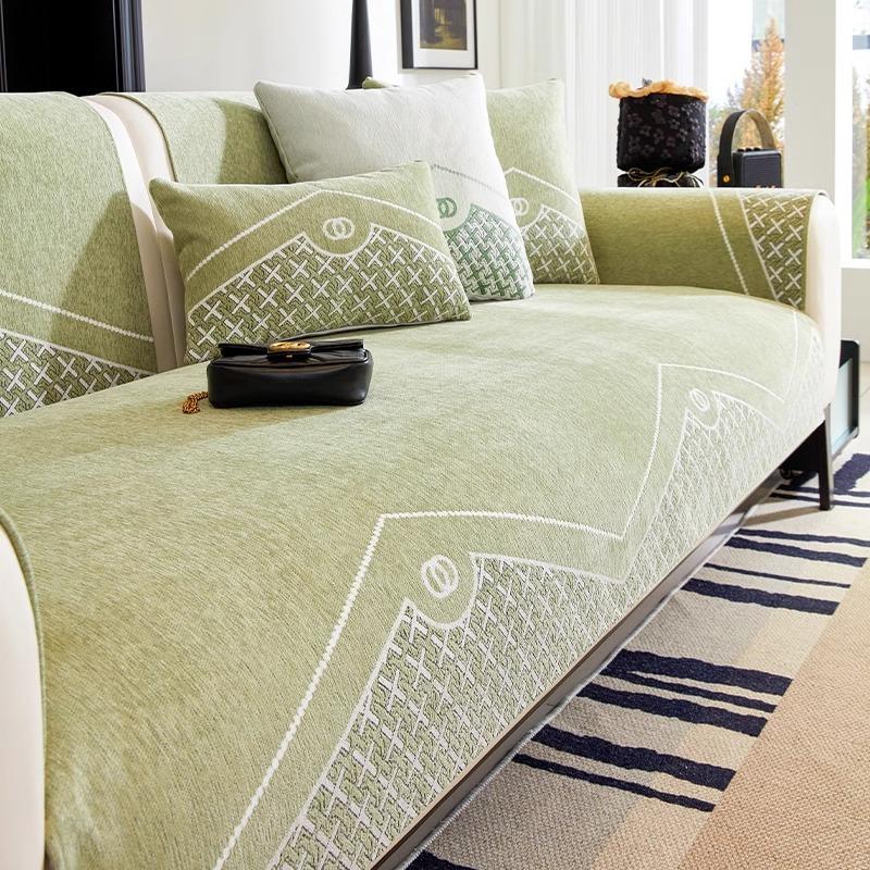 

Подушка для дивана из синели, универсальные нескользящие подушки для сидений на четыре сезона, современный легкий роскошный чехол для дивана, тканевый чехол 70*70cm