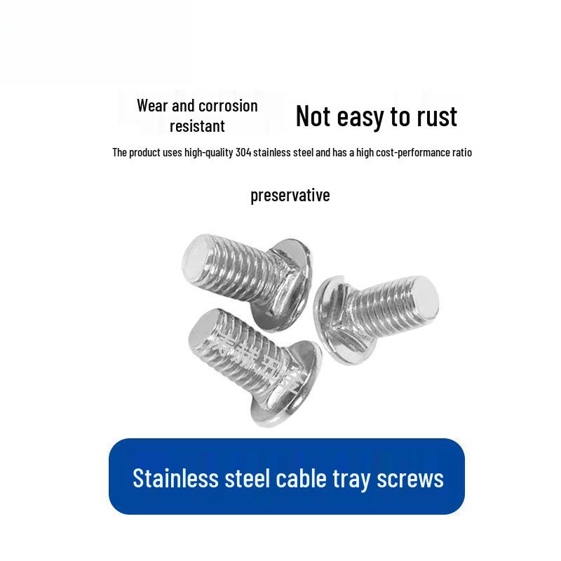 304 Stainless Steel Cable Tray Screw and 201 Flange Nut with Flat Head Square Neck