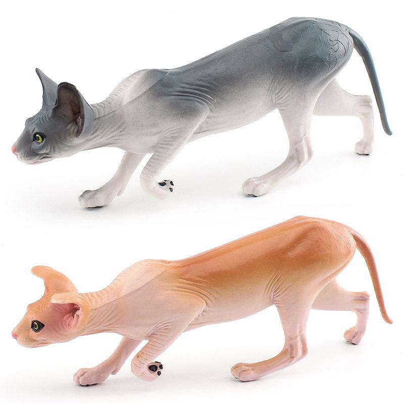 Export Simulation Shorthair Persian Cat Hairless Cat Model Children'S Cognition Pet Cat Desktop Static Ornament