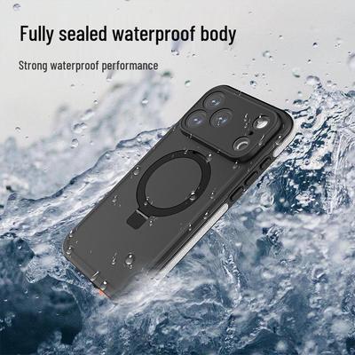 TB Serie iPhone 17 Waterdichte Hoes met Magnetische Standaard en Valbestendige Volledige Dekking.