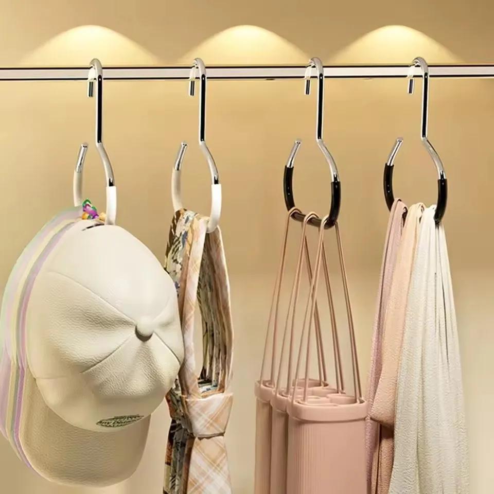 Durable Circle Ring Hat Hanger Non-marking Non-slip Hat Storage Hook Scarf Towel Tie Hanging Rack