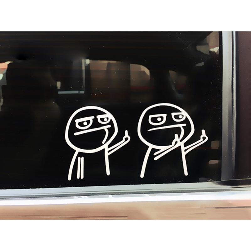 JDM Stil Lustig Nah Fernlicht Mittelfinger Verachtung Autoaufkleber Aufkleber Dekoration
