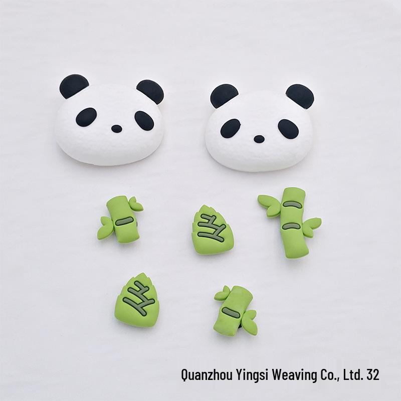 Cute Panda PVC Shoe Charms - Soft Rubber Decorative Crocs Buckles for Personalized DIY Matching