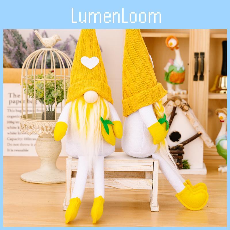 Whimsical Yellow Knitted Lemon Gnome Figure Ideal For Summer Themed Parties And Home Styling