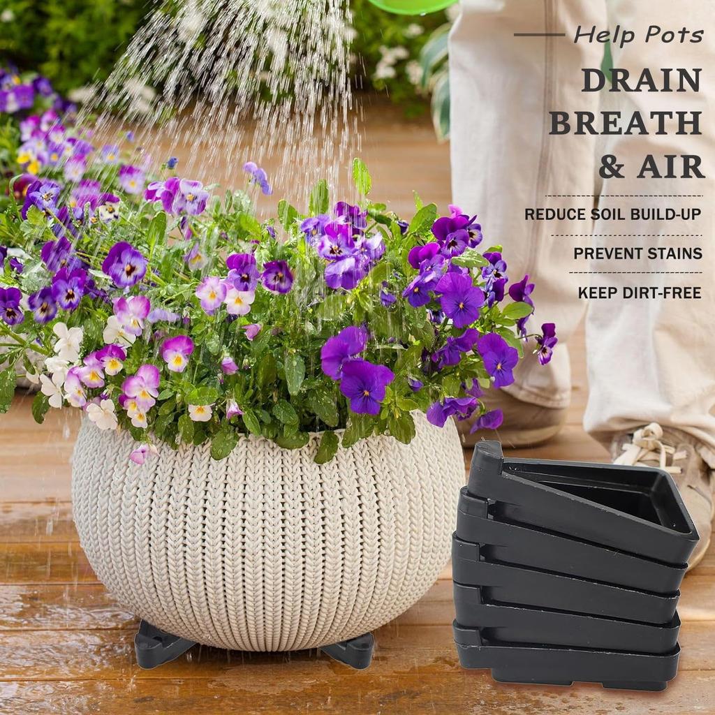12Pcs Gardening Flower Pot Foot Pad PP Ventilation Plant Pot Heighten Base
