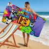 Street Style Burger and Friends 2D Flat Print Beach Towel, Large Soft Quick Dry Towel for Beach Camping SwimmingZSTJ0915101