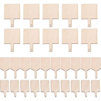30 Stuks Mini Houten Snijplank Onafgewerkt Houten Leeg Snijplank Peddel Hakblok Klein Keuken Serveerplank