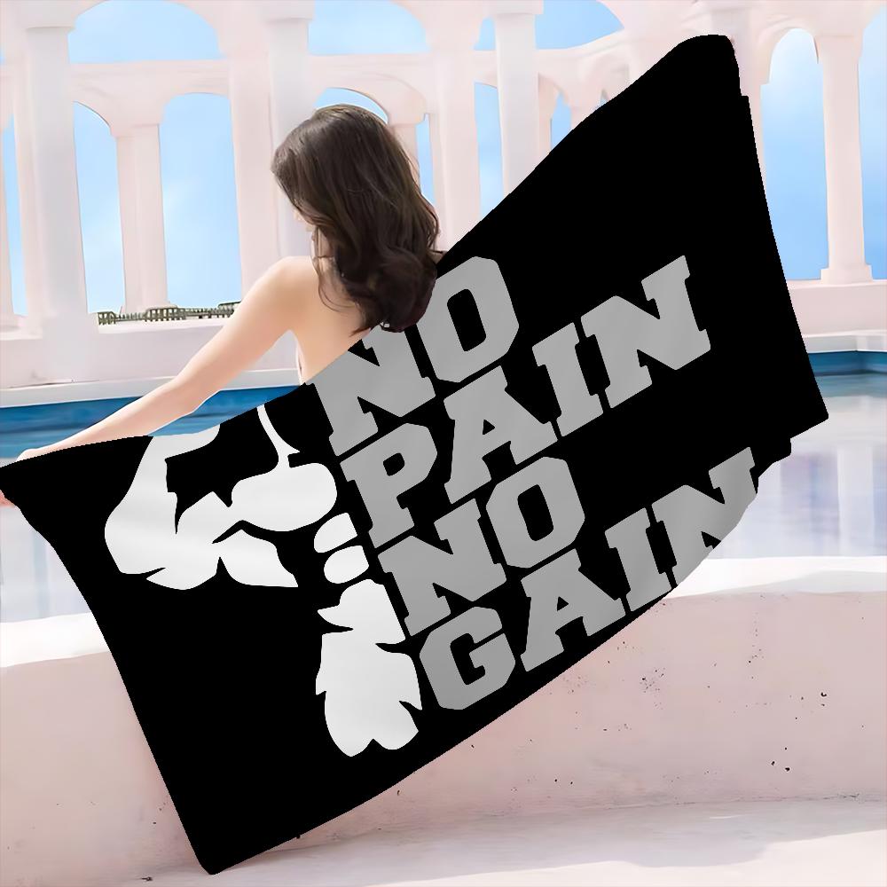 No Pain No Gain Beach Towel For Kids Personalized Bath Towel Pool Towel Vacation Gift Picnic Towel Party Gift