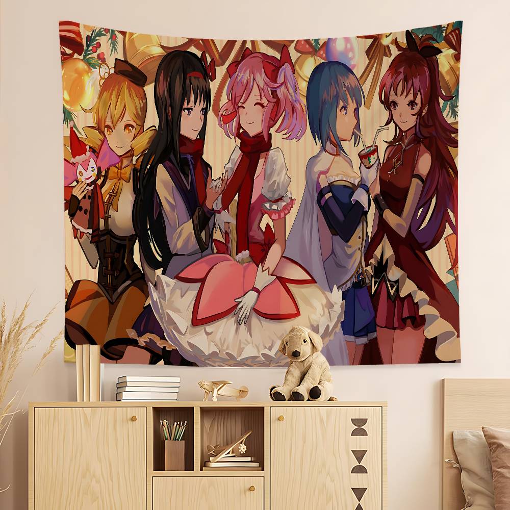 

Класичне Аніме Puella Magi Madoka Magica Гобелен Мистецький Друк Японський Настінний Гобелен Аніме Настінний Підвіс Домашній Декор 150x230 cm