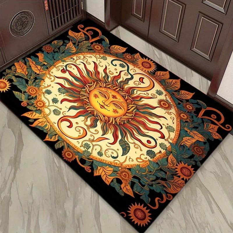 

Mandala Sunflower Carpet Suitable Outdoor Terrace Gardens Courtyard Decorations Non Slip Rug for Bedrooms and Living Rooms Mat 40x60cm